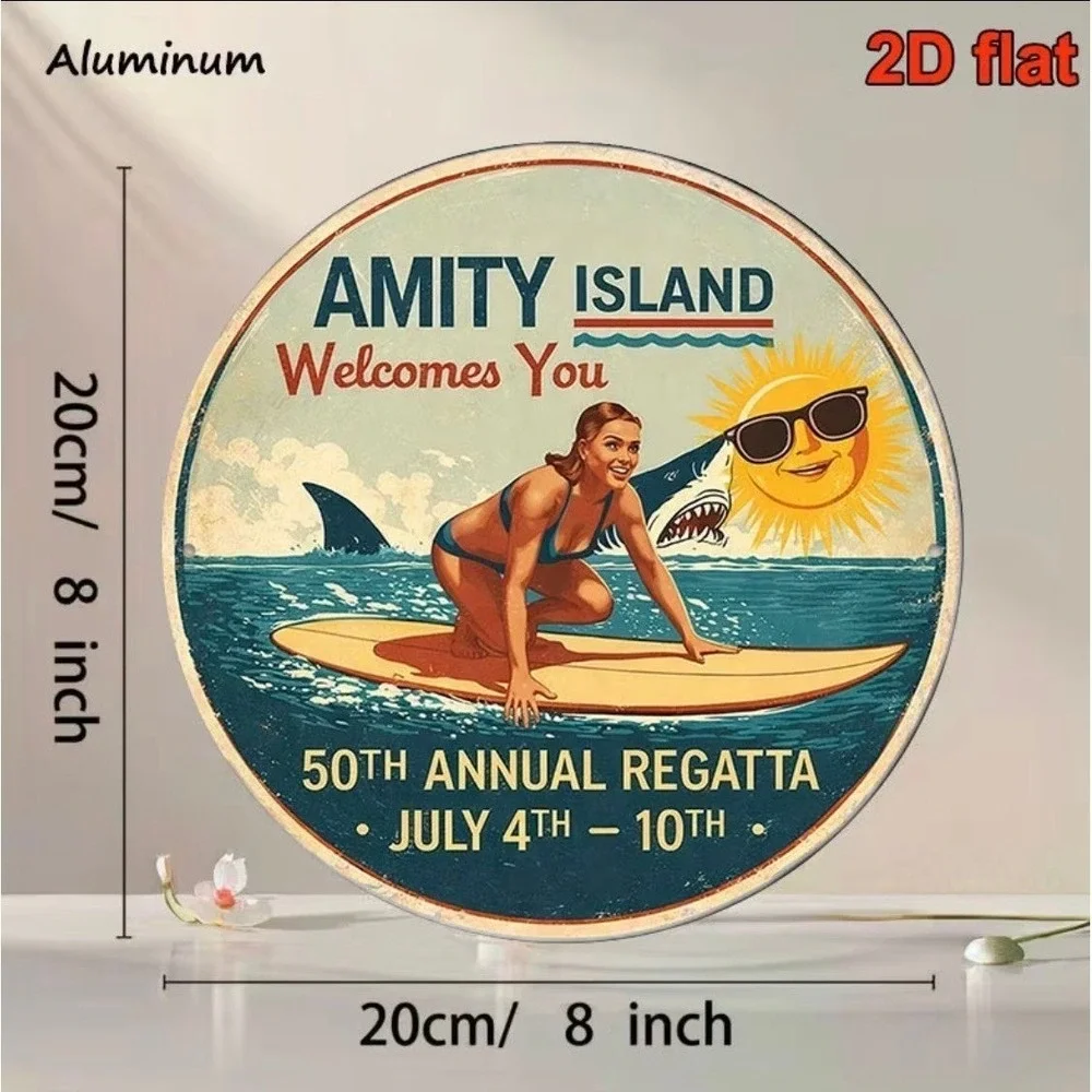 Jaws Amity Island welcomes you Metal Sign 8